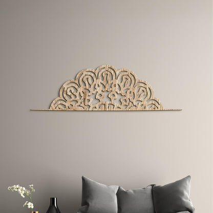 Drevená mandala polkruh FLORA-DREVTEX