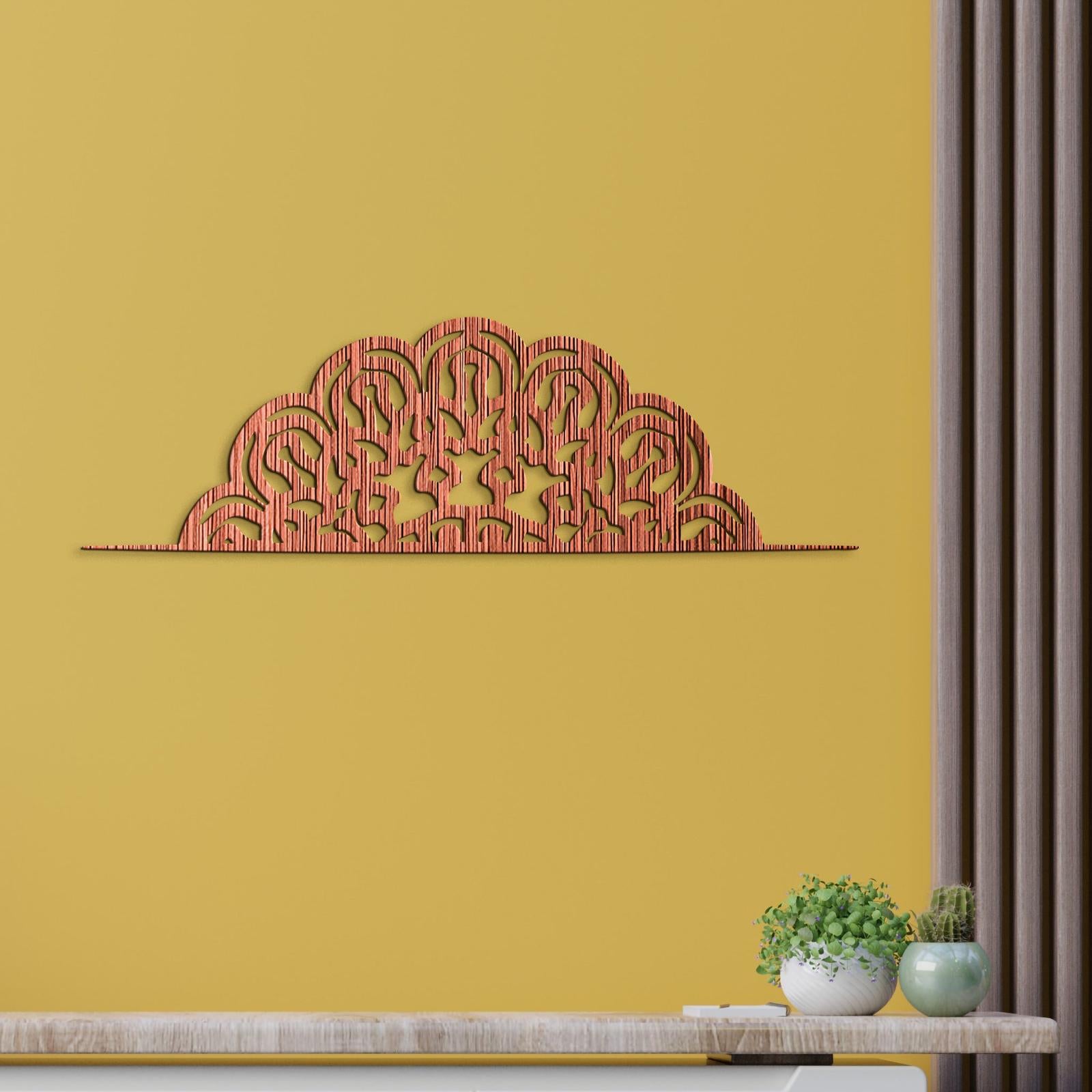 Drevená mandala polkruh FLORA-DREVTEX