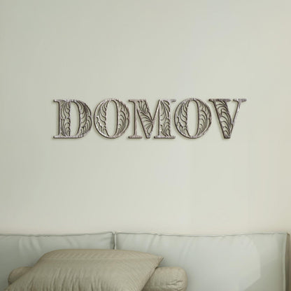 Drevený nápis DOMOV-DREVTEX