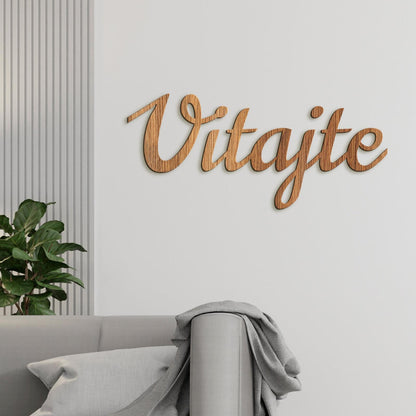 Drevený nápis na stenu Vitajte-DREVTEX