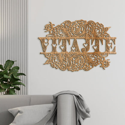 Drevený nápis VITAJTE-DREVTEX