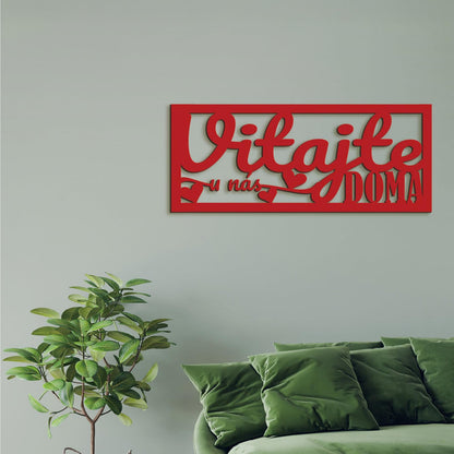 Drevený nápis VITAJTE u nás DOMA-DREVTEX