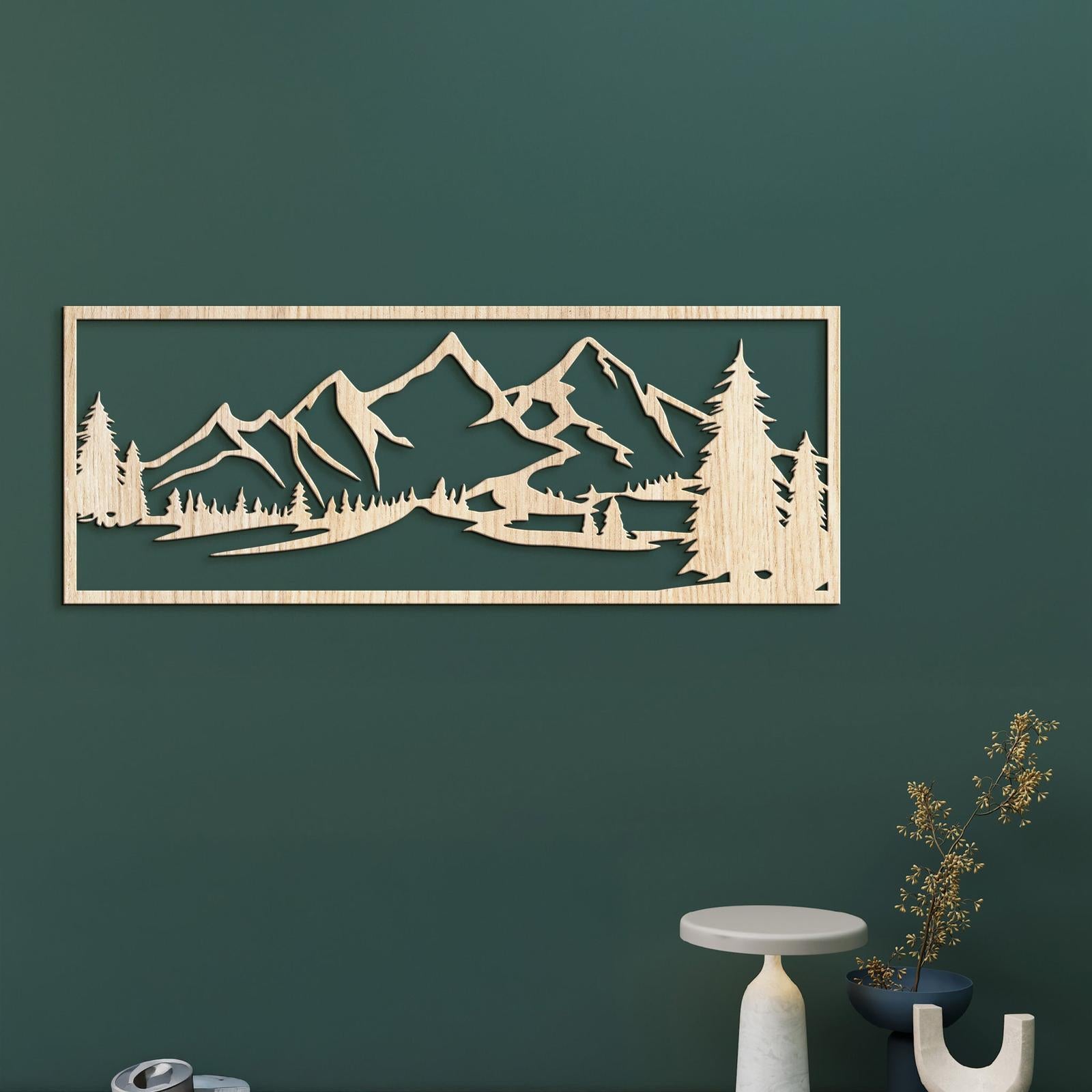 Drevený obraz hory-DREVTEX