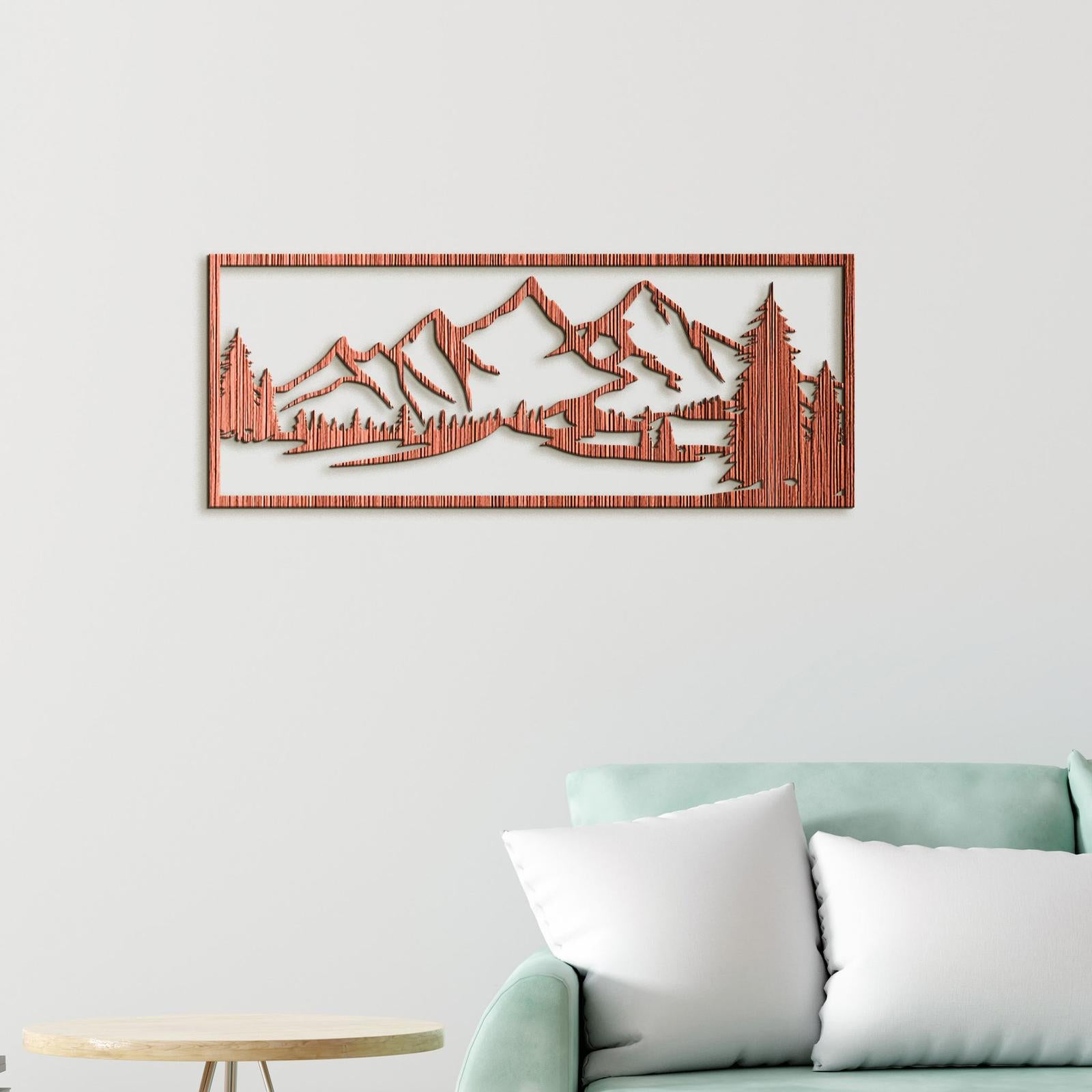 Drevený obraz hory-DREVTEX