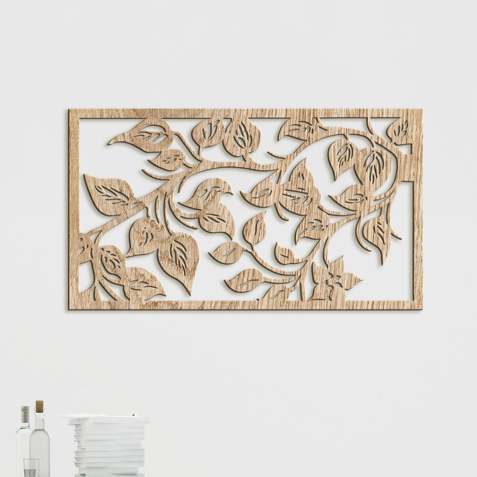 Drevený obraz na stenu Lístie-DREVTEX