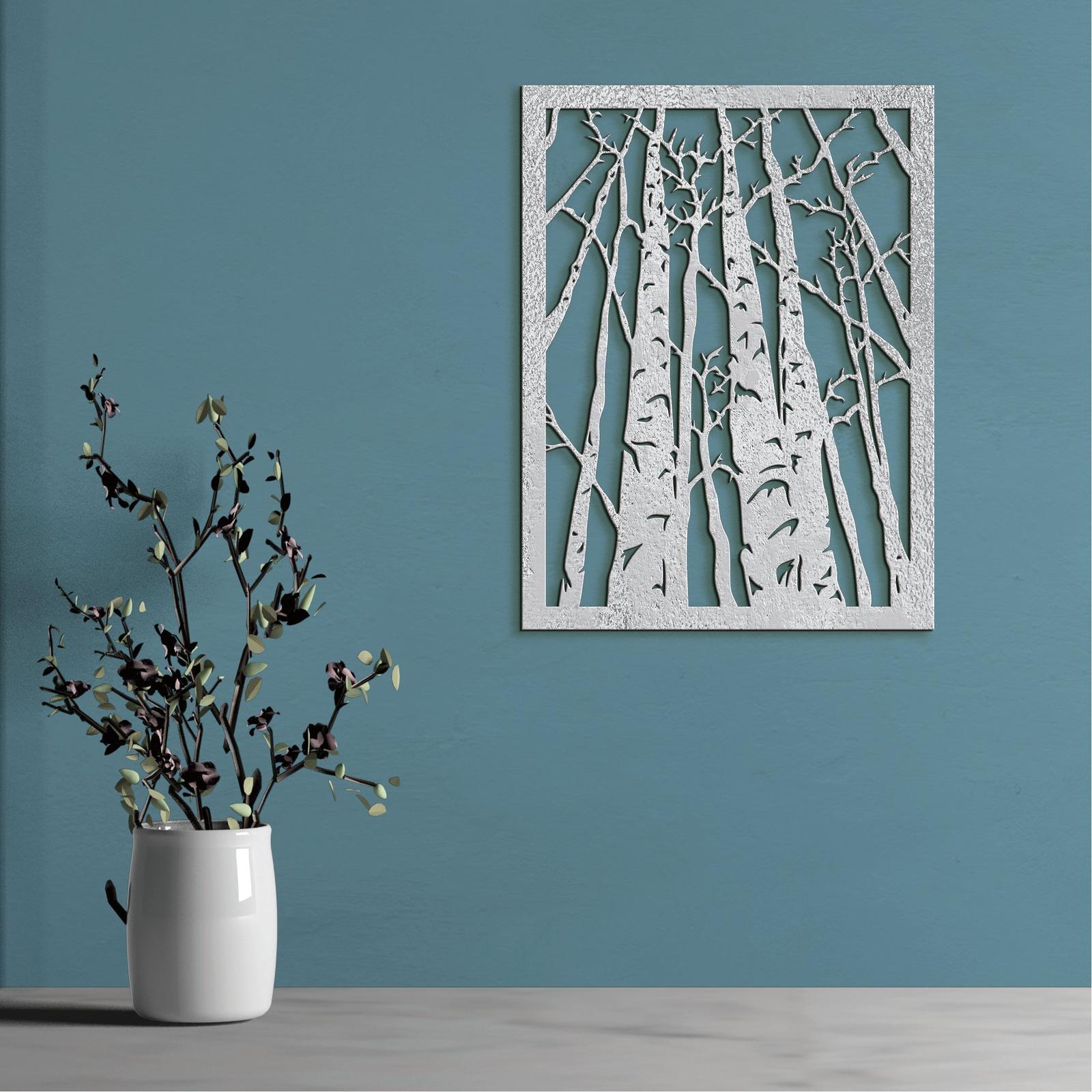 Drevený obraz na stenu silueta lesa-DREVTEX