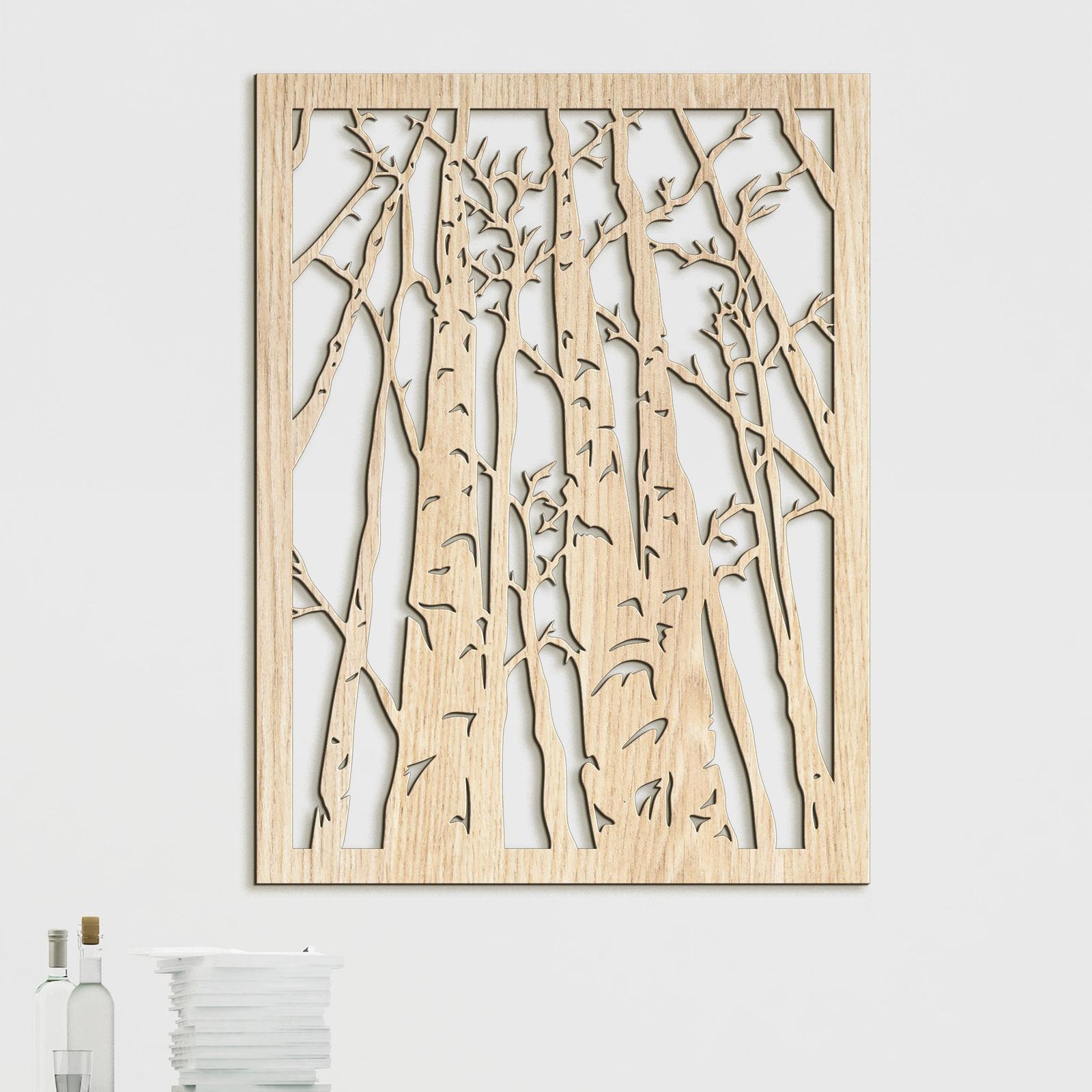 Drevený obraz na stenu silueta lesa-DREVTEX