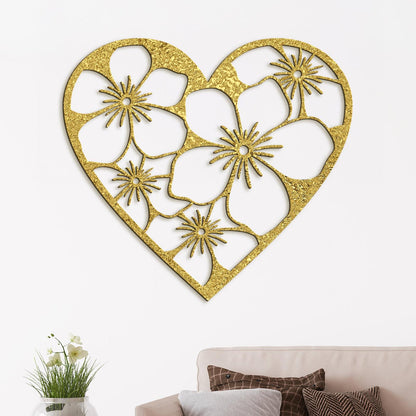 Drevený obraz Srdce plné kvetov-DREVTEX