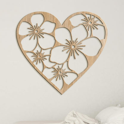 Drevený obraz Srdce plné kvetov-DREVTEX