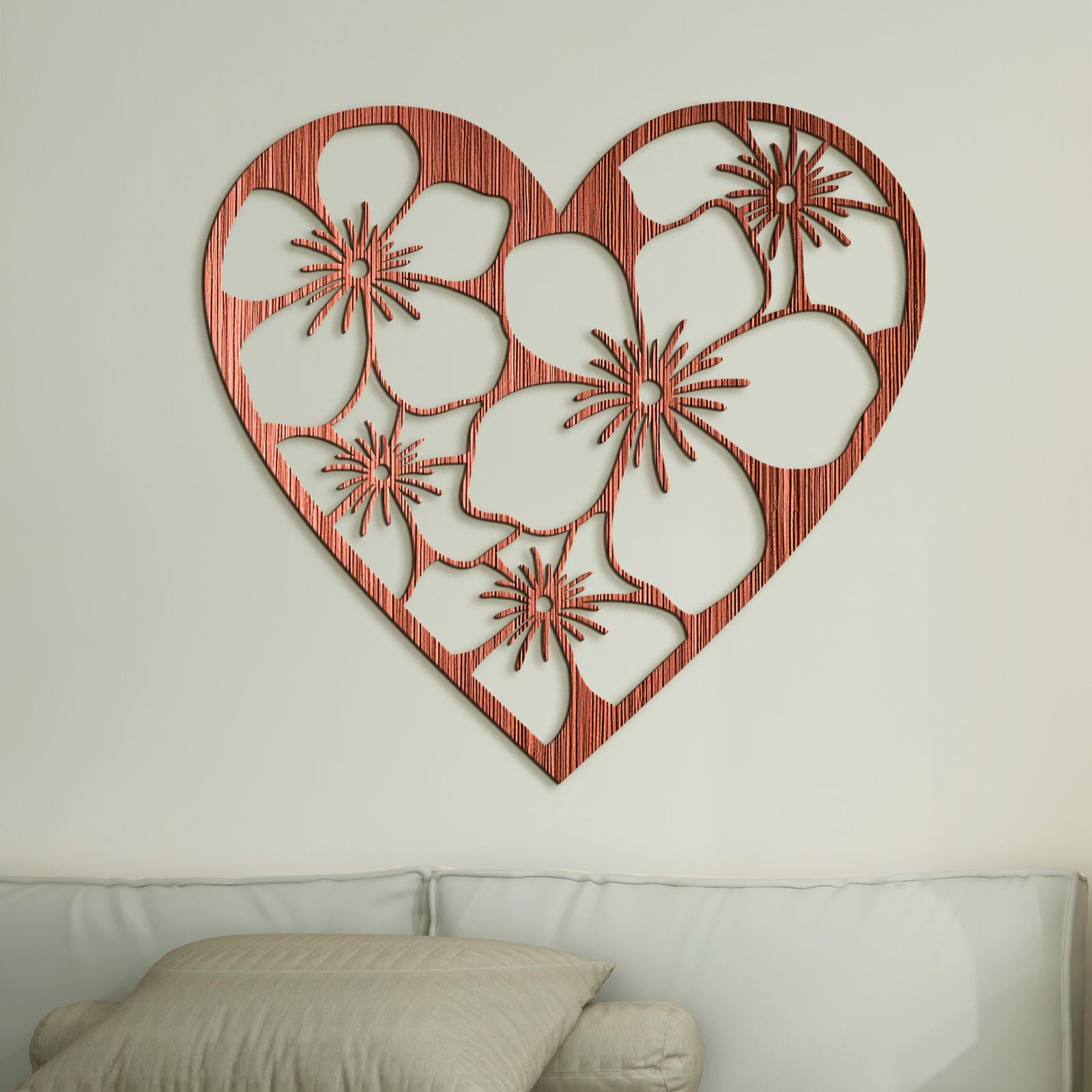 Drevený obraz Srdce plné kvetov-DREVTEX