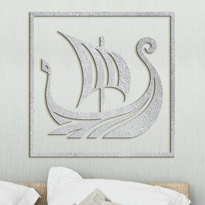 Dreveny obraz Vikingska lod-DREVTEX