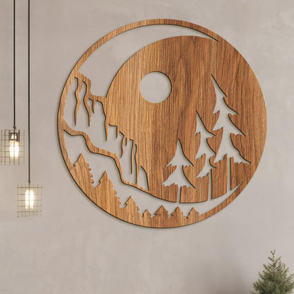 Drevený obraz nočná krajina-DREVTEX