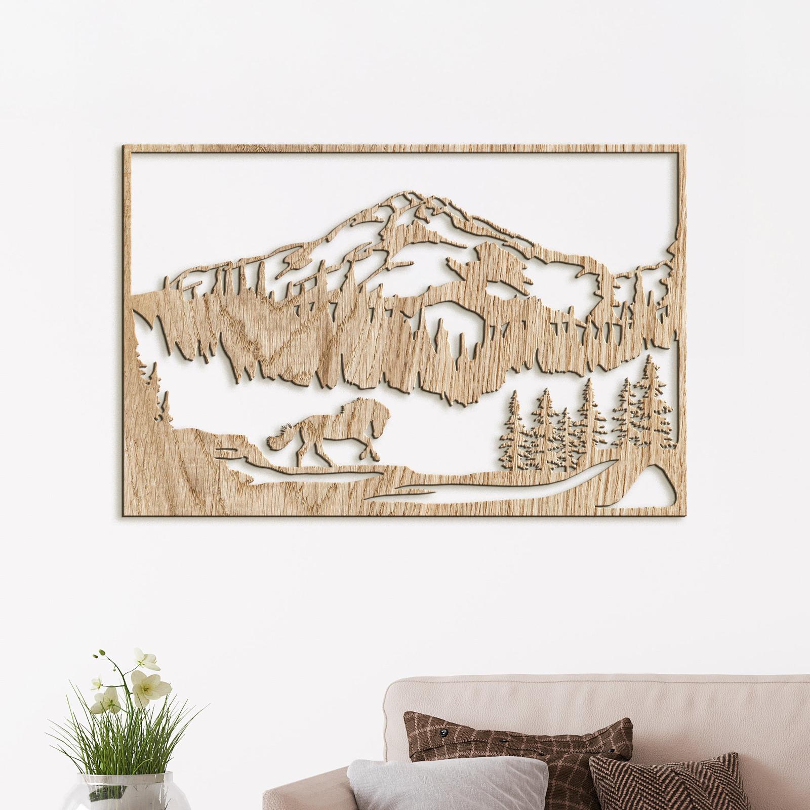 Horska sceneria s konom-DREVTEX