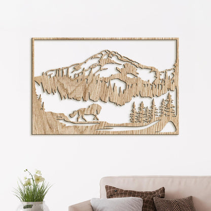 Horska sceneria s konom-DREVTEX