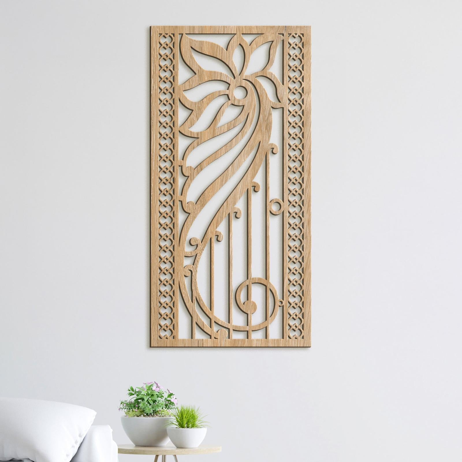 Drevená kvetinová mandala na stenu-DREVTEX