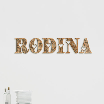 Drevený nápis RODINA-DREVTEX