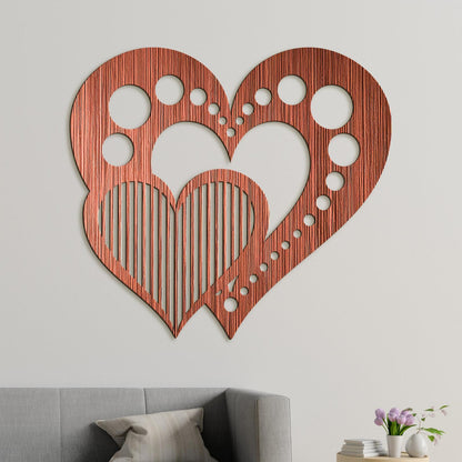 Drevený obraz na stenu Srdcia-DREVTEX