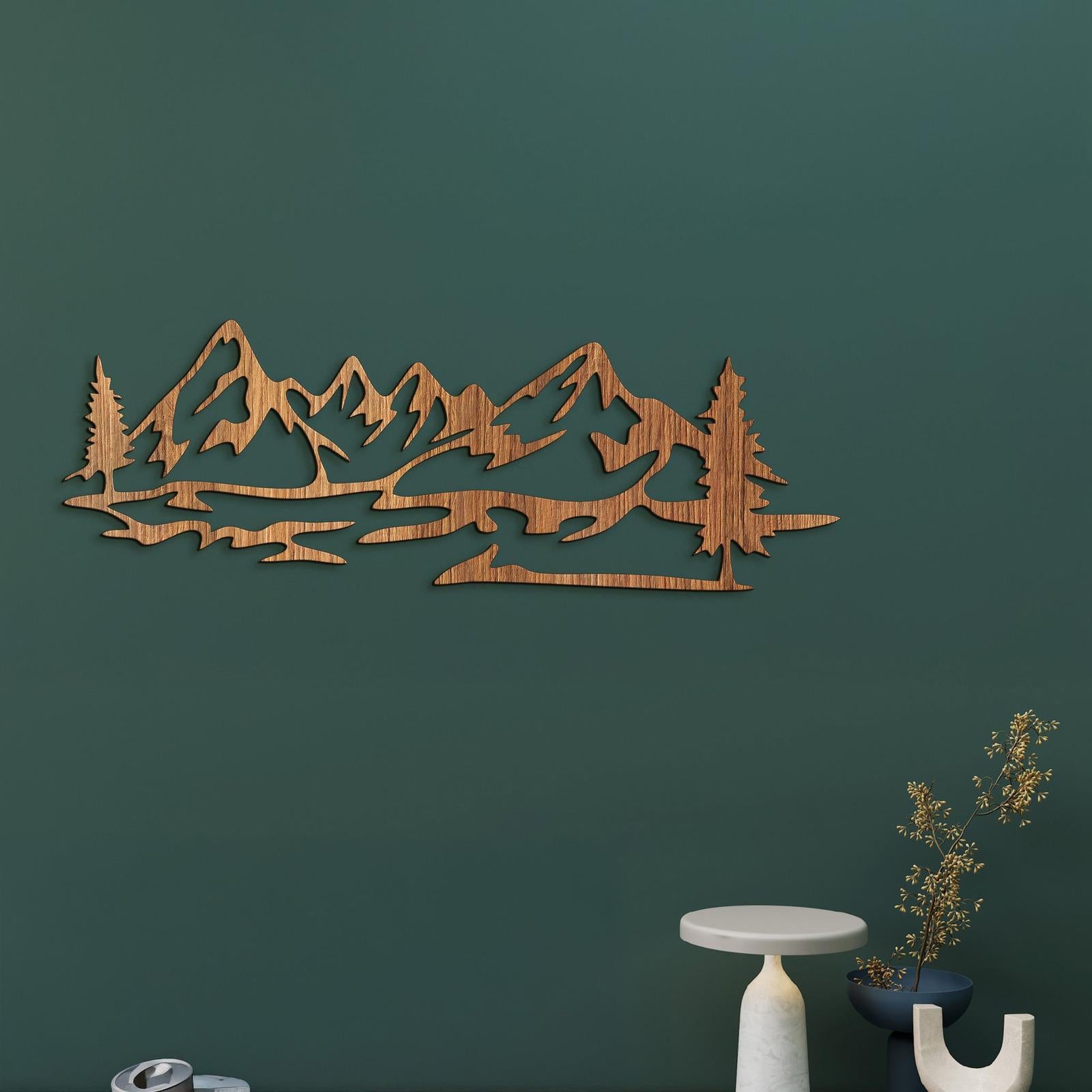 Dreveny obraz silueta hor-DREVTEX