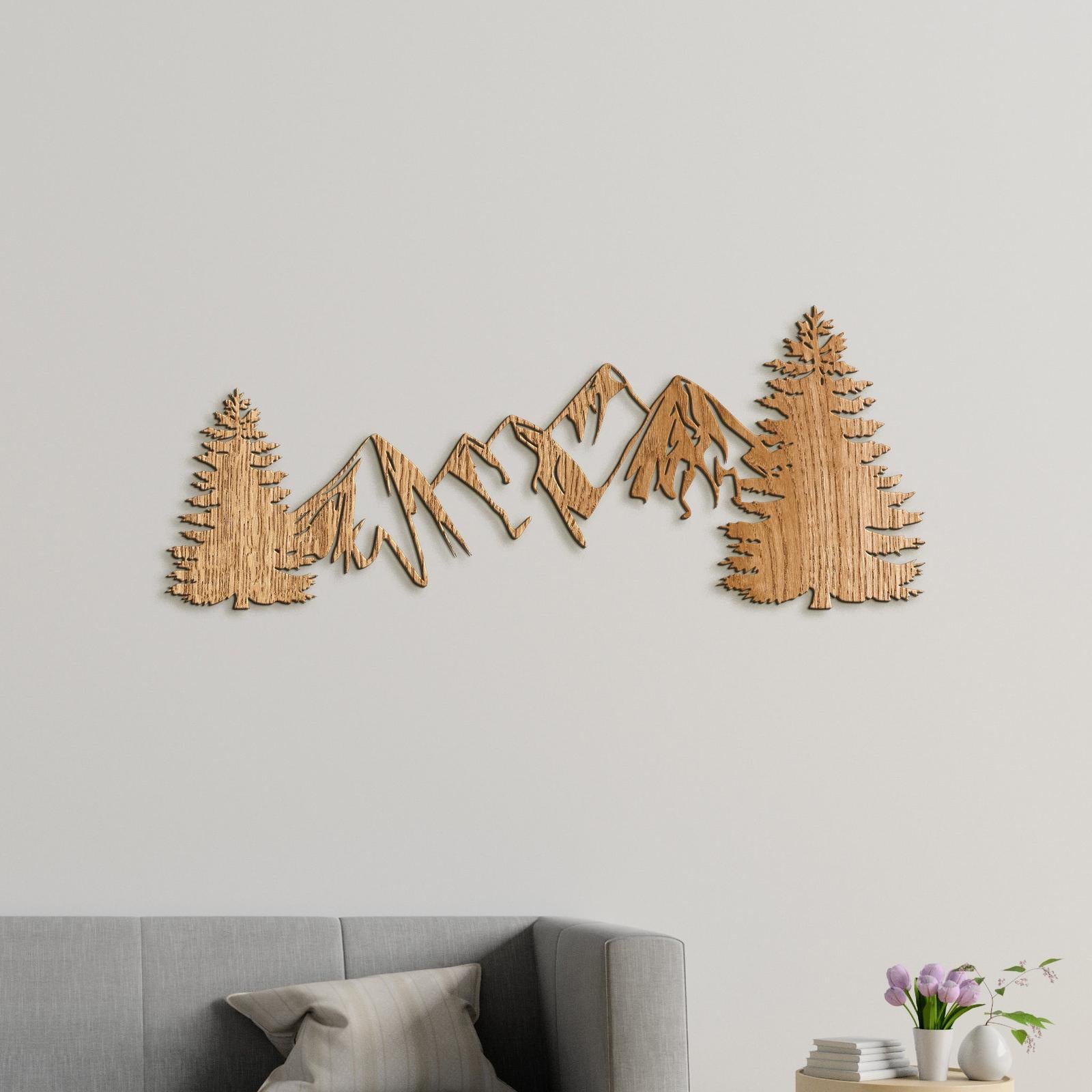 Drevená dekorácia na stenu MOUNTAINS-DREVTEX