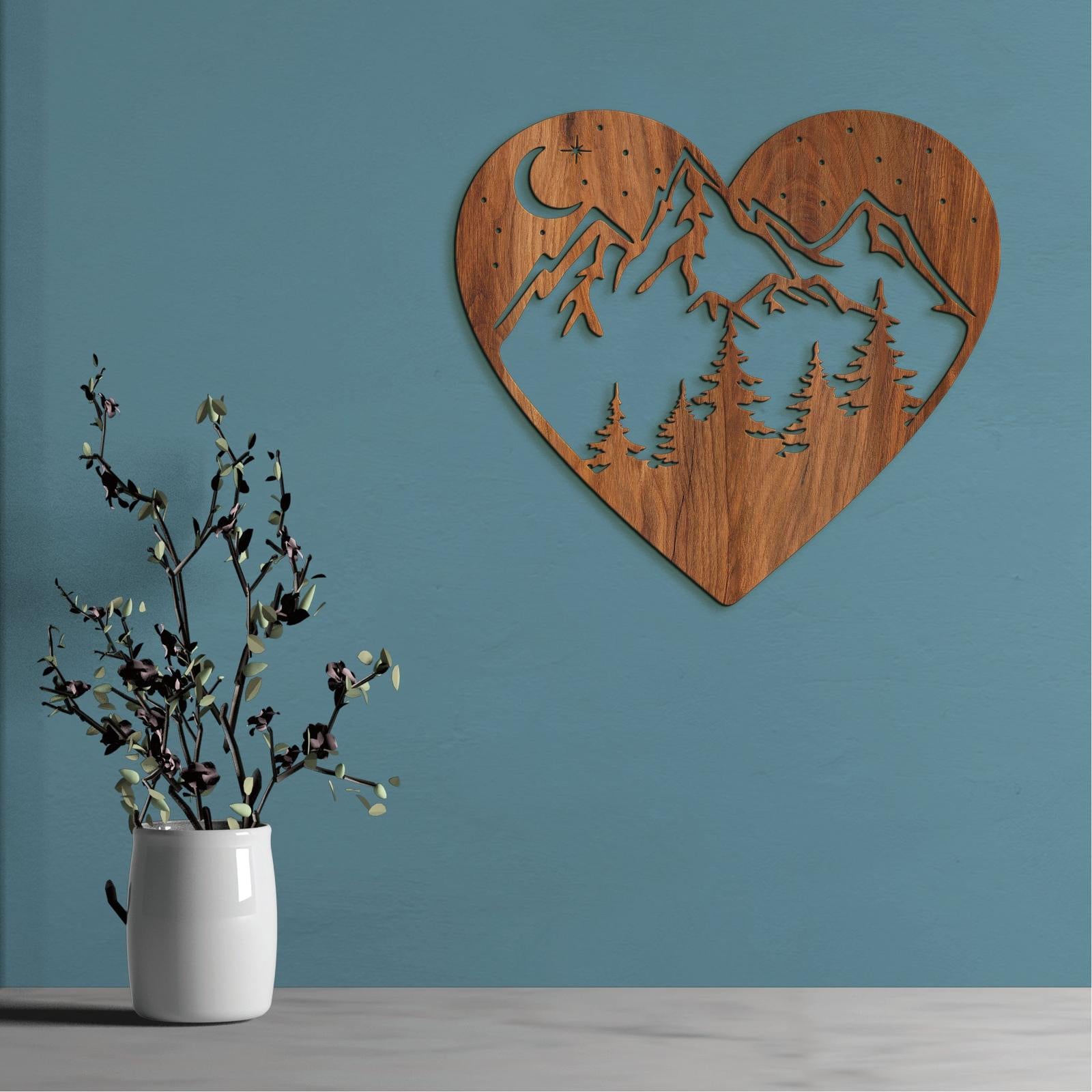 Drevený obraz na stenu Láska k horám-DREVTEX