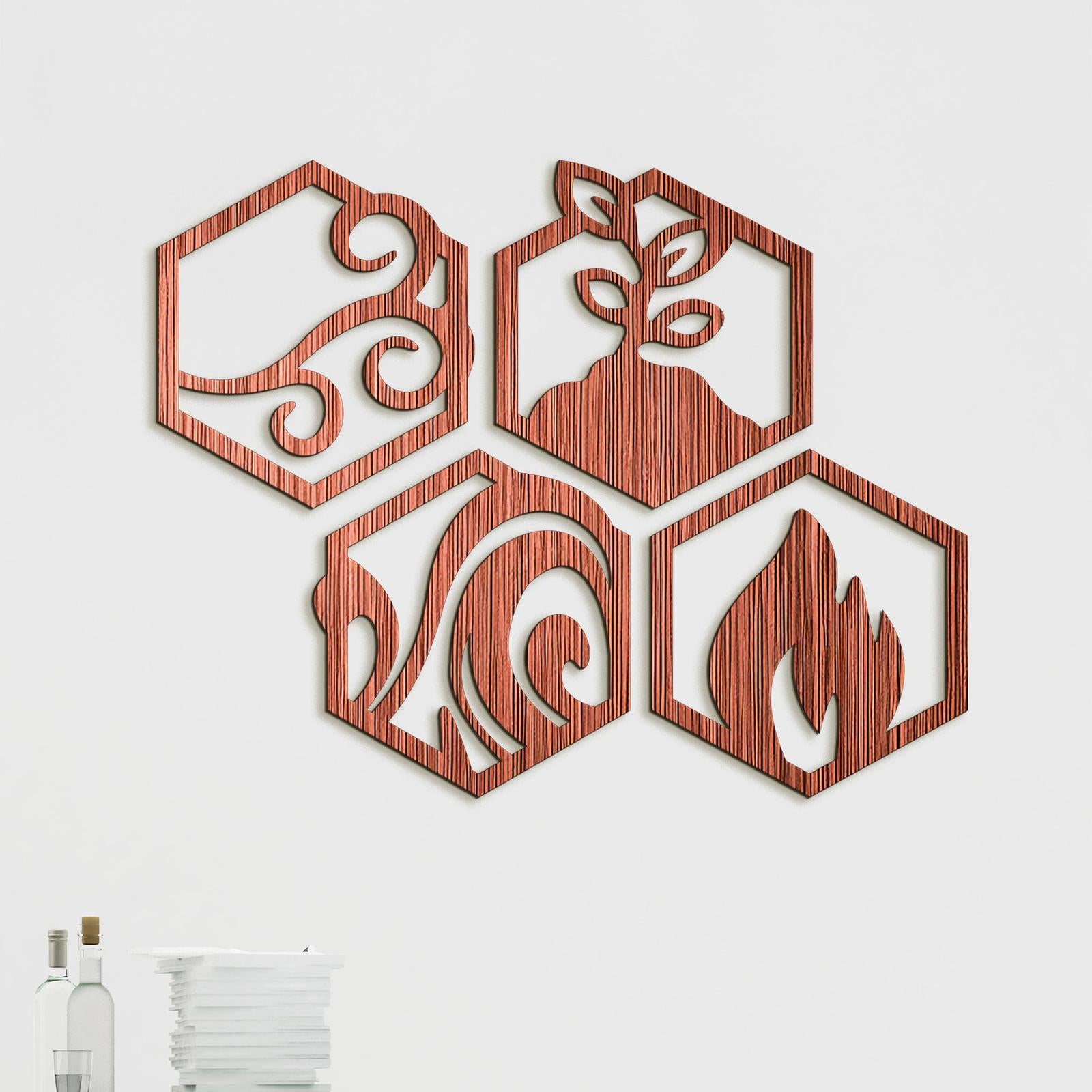 Moderný obraz Štyri živly-DREVTEX