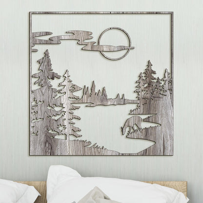 Drevený obraz Lesná čistinka-DREVTEX