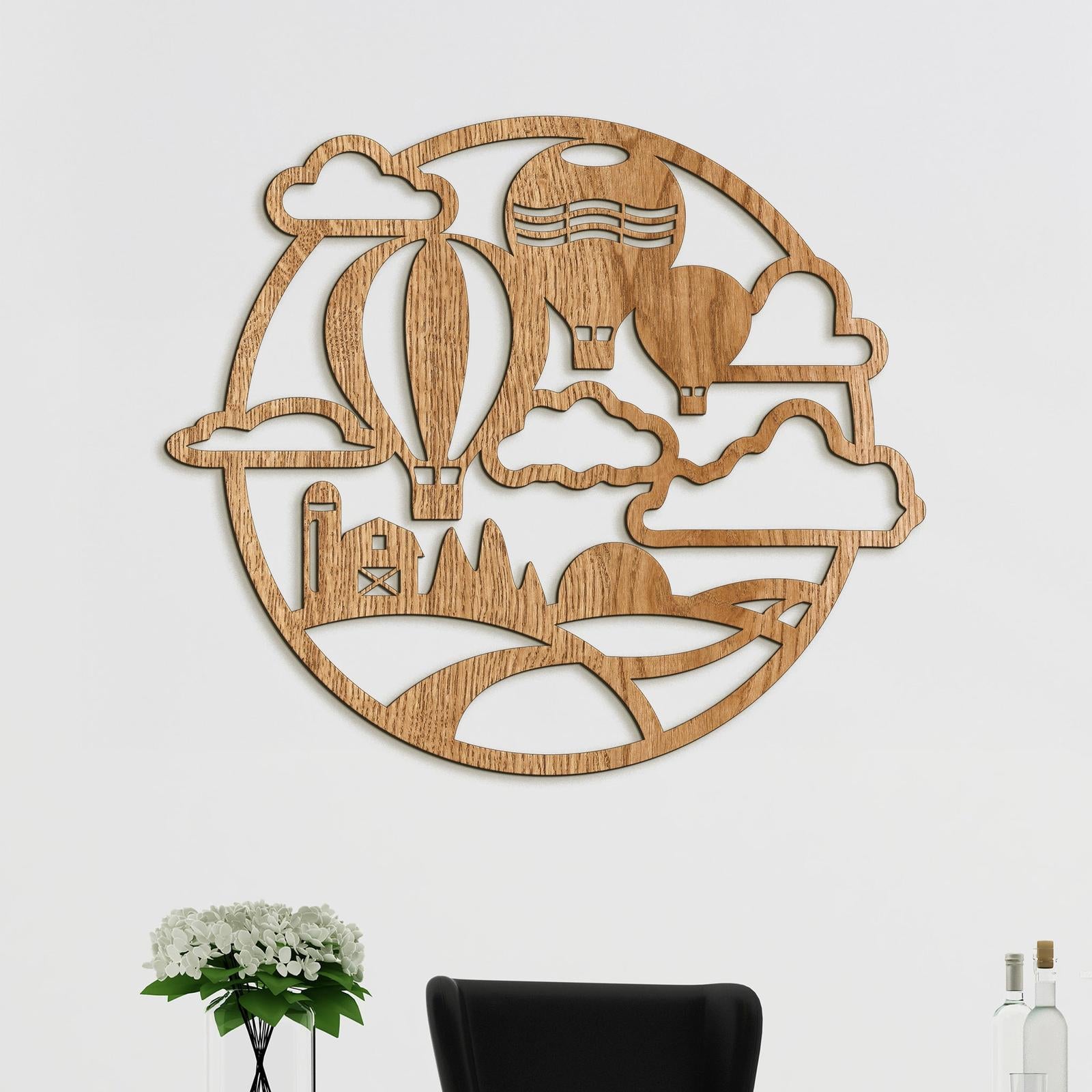 Dreveny obraz Let balónom-DREVTEX