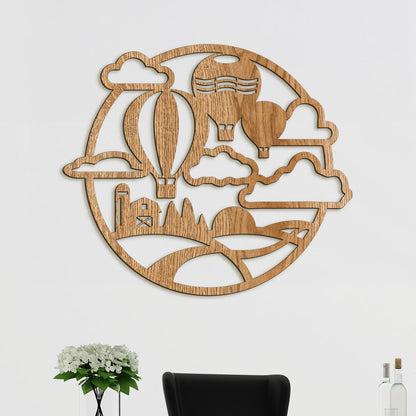 Dreveny obraz Let balónom-DREVTEX