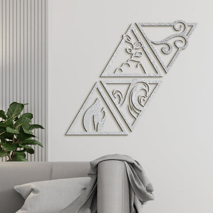 Obraz so symbolmi styroch zivlov-DREVTEX