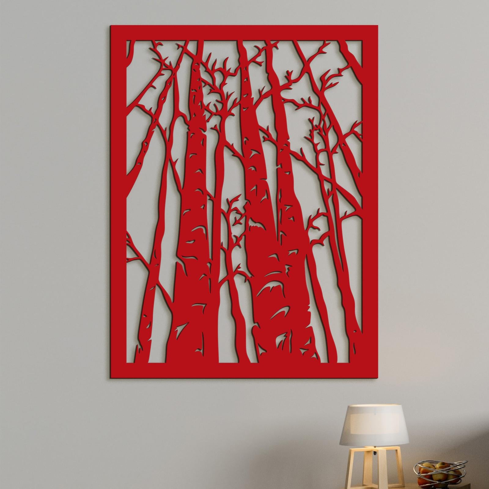 Drevený obraz na stenu silueta lesa-DREVTEX