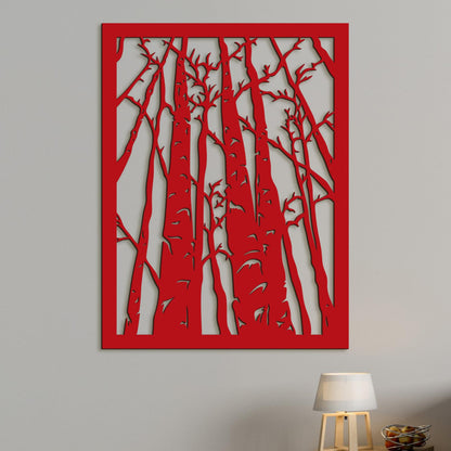 Drevený obraz na stenu silueta lesa-DREVTEX