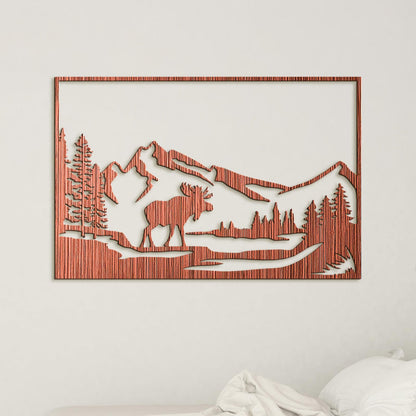 Horska sceneria s lososom-DREVTEX