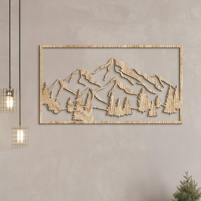 Drevený obraz Horská scenéria-DREVTEX