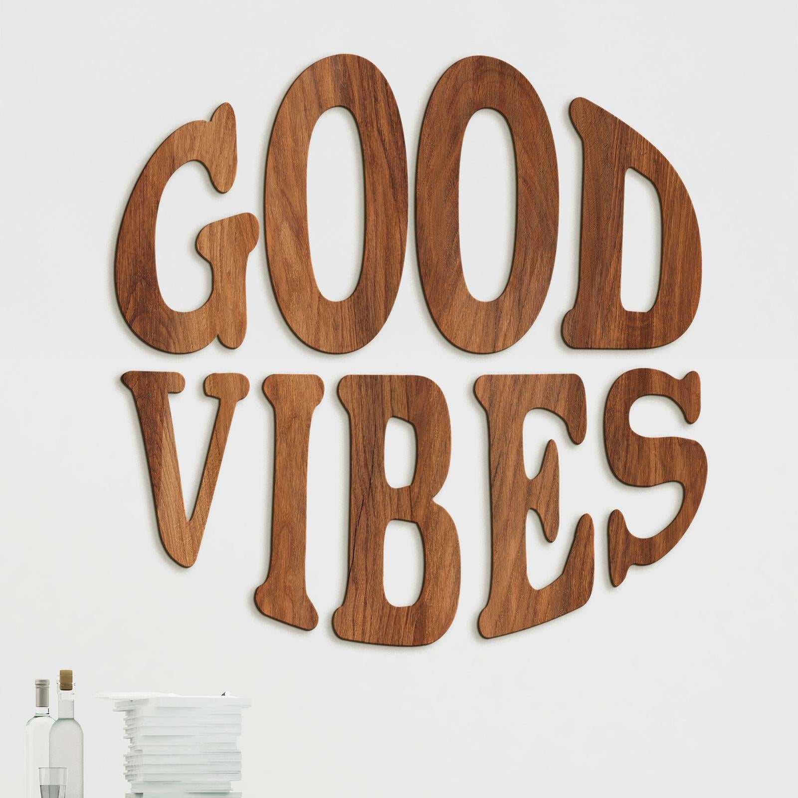 Drevený nápis GOOD VIBES-DREVTEX