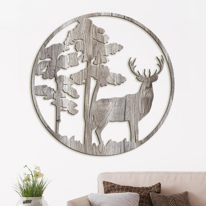 Drevený obraz Jelenia silueta-DREVTEX