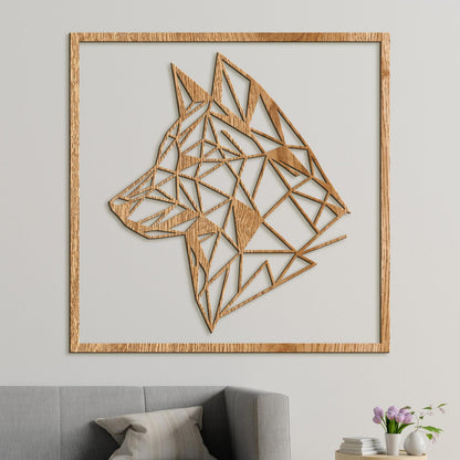 Drevený obraz Silueta vlka-DREVTEX