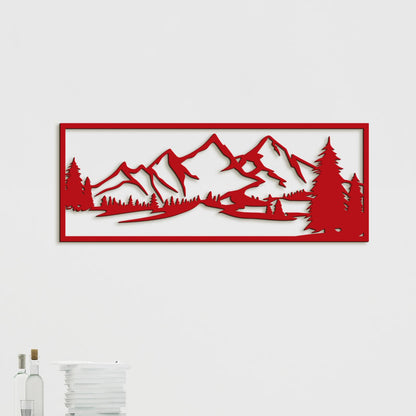 Drevený obraz hory-DREVTEX