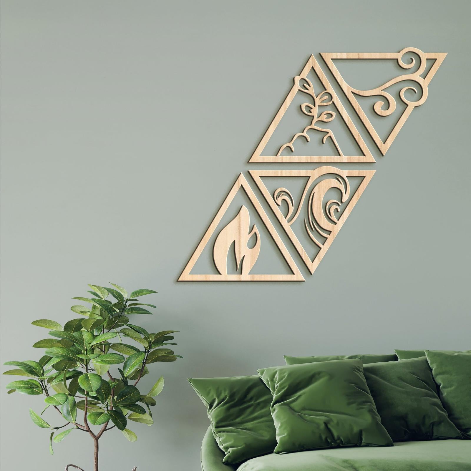 Obraz so symbolmi styroch zivlov-DREVTEX