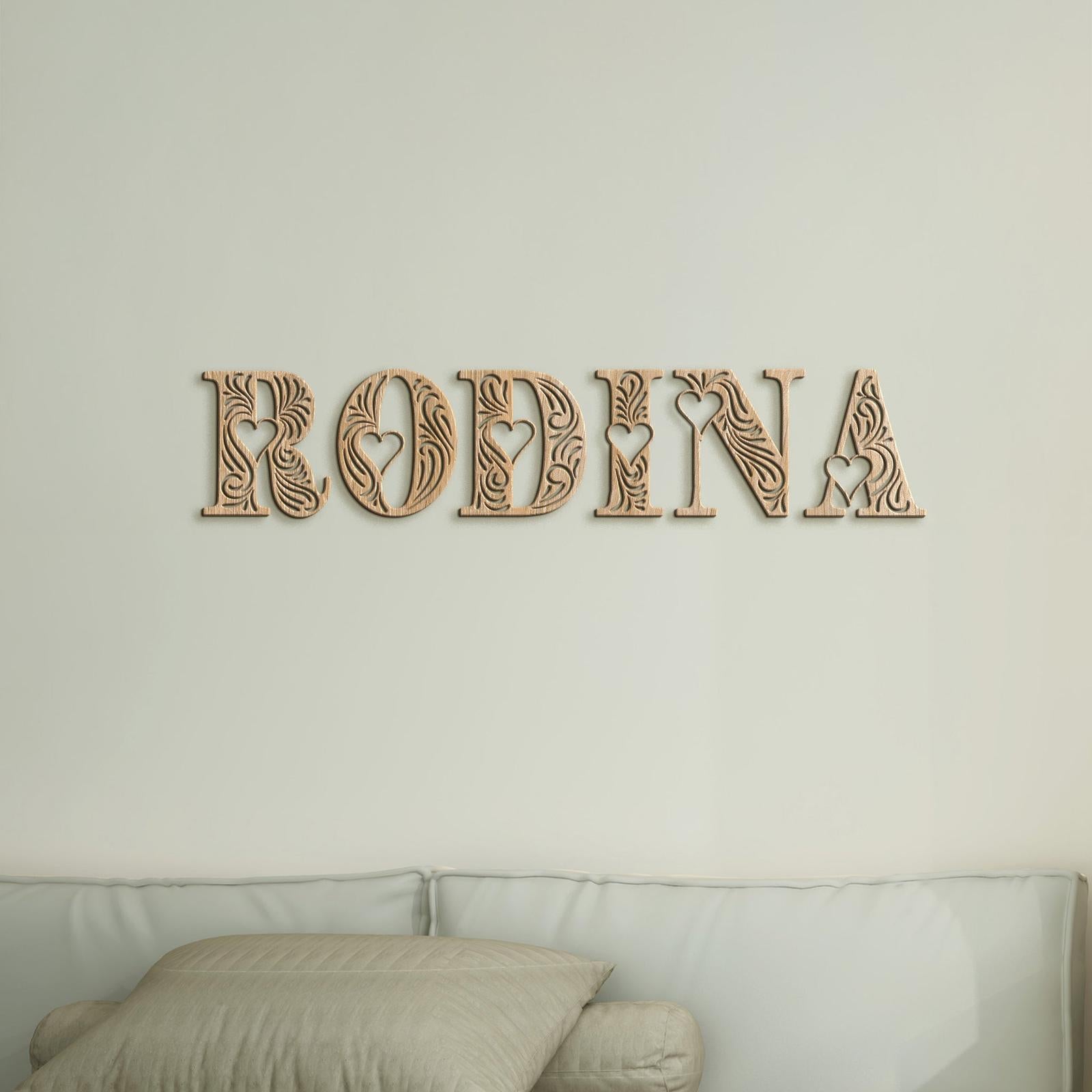 Drevený nápis RODINA-DREVTEX