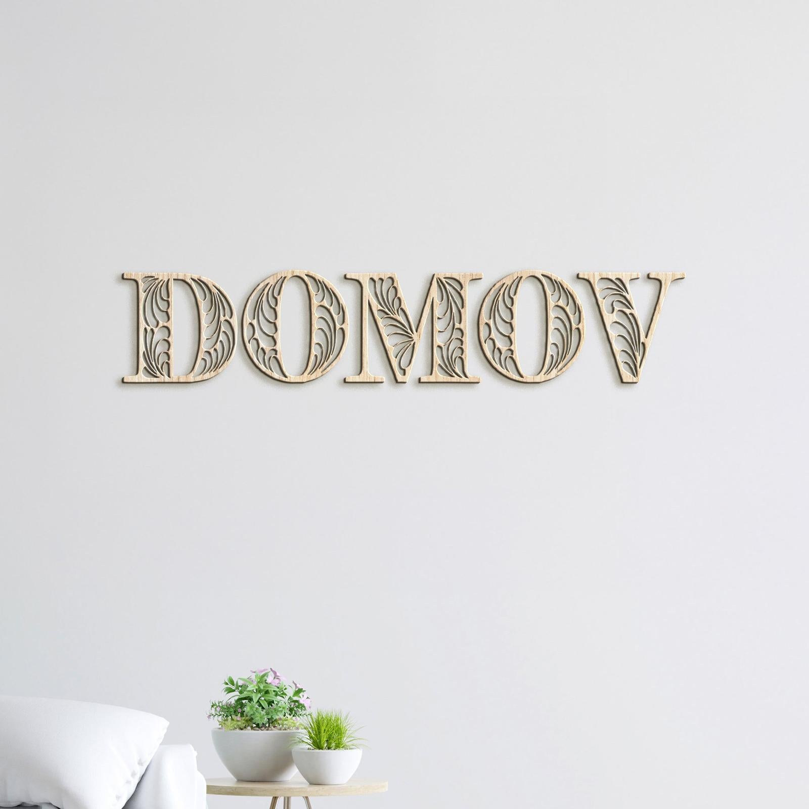 Drevený nápis DOMOV-DREVTEX