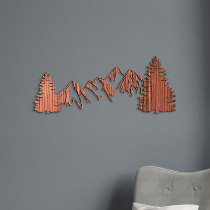 Drevená dekorácia na stenu MOUNTAINS-DREVTEX