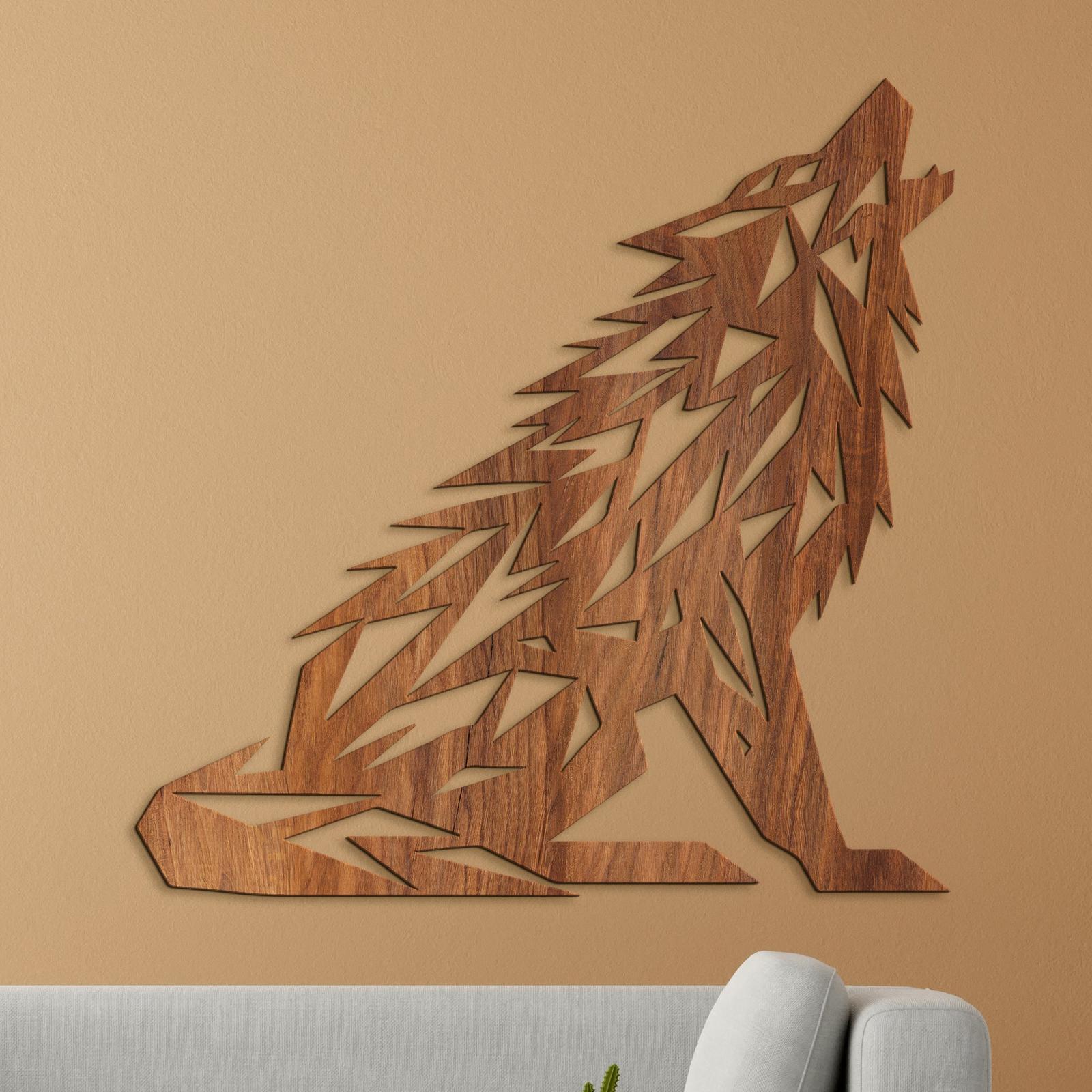 Drevený obraz Vyjúci vlk-DREVTEX