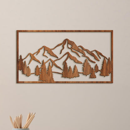Drevený obraz Horská scenéria-DREVTEX