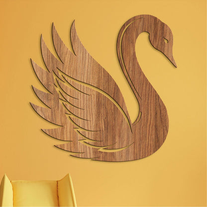 Drevený obraz Elegantná labuť-DREVTEX