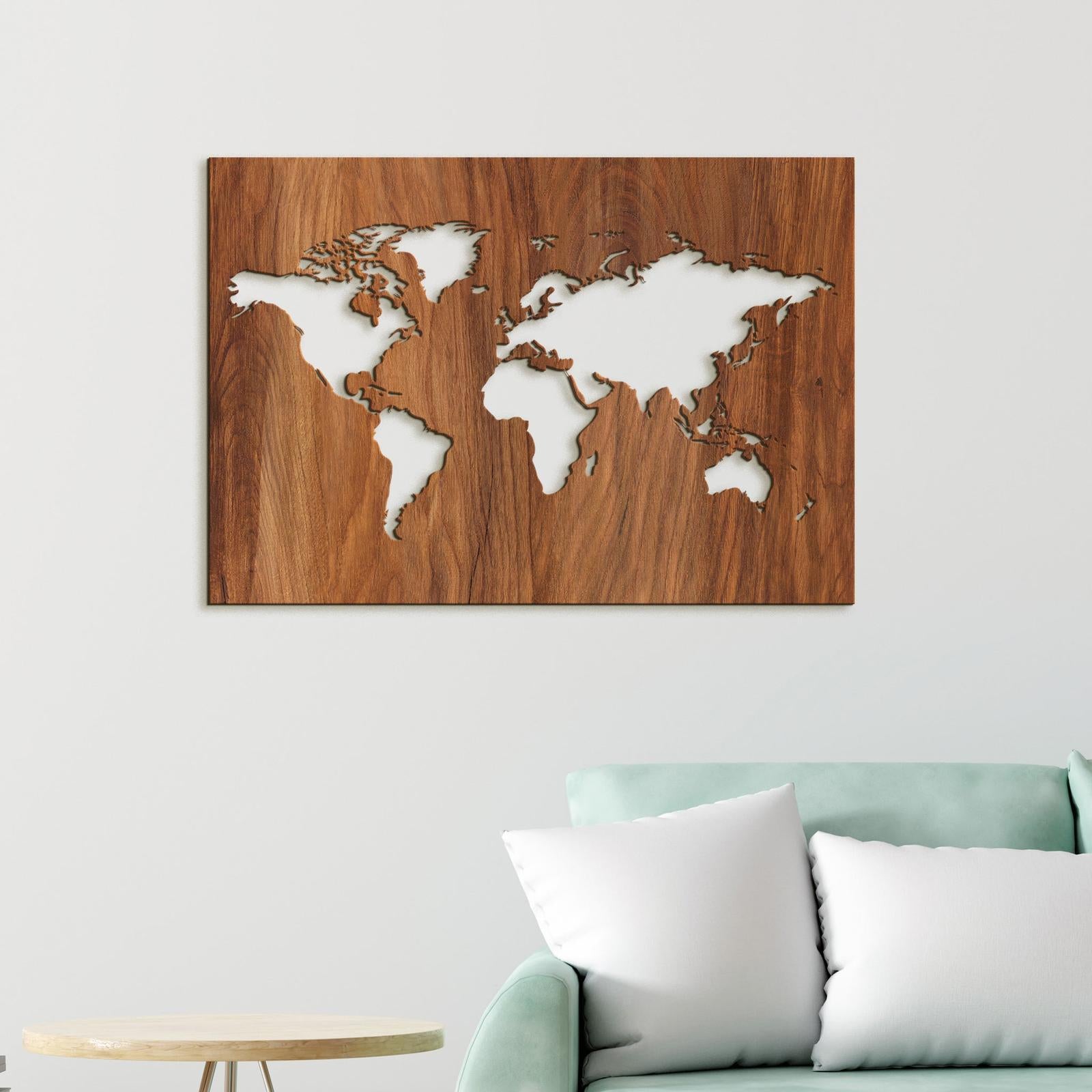 Drevený obraz na stenu Mapa sveta-DREVTEX