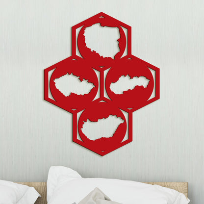 Drevený obraz na stenu Mapy-DREVTEX