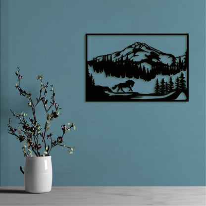 Horska sceneria s konom-DREVTEX