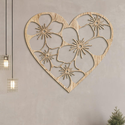 Drevený obraz Srdce plné kvetov-DREVTEX