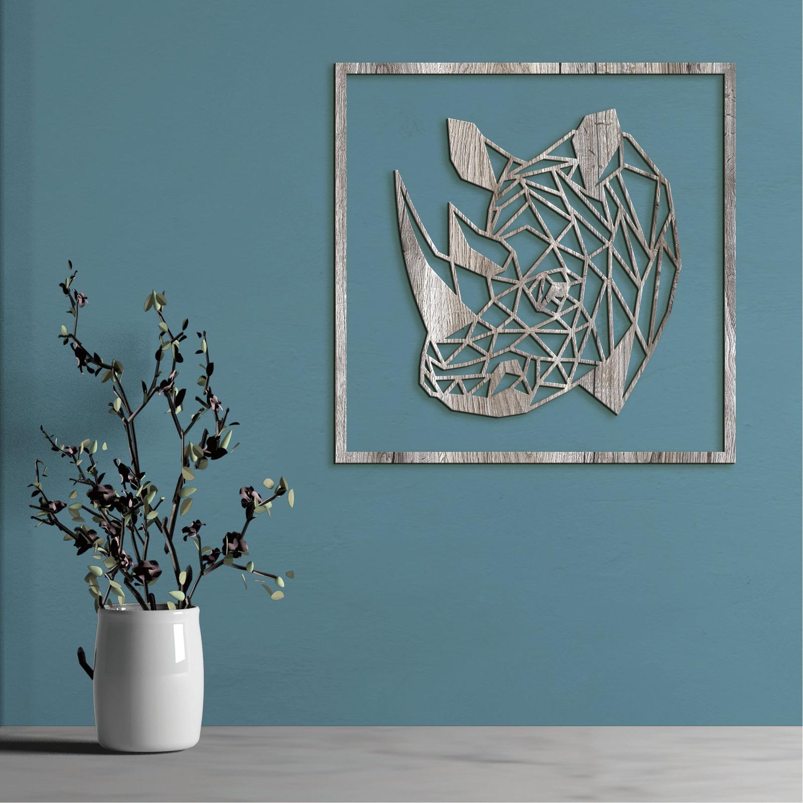 Drevený obraz Nosorožec-DREVTEX