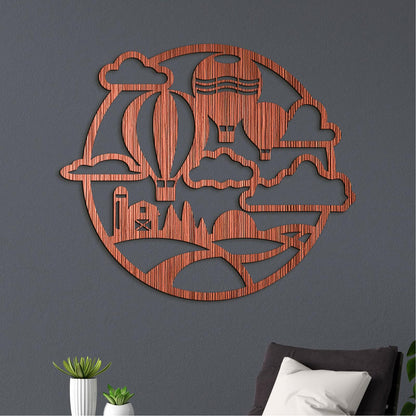 Dreveny obraz Let balónom-DREVTEX